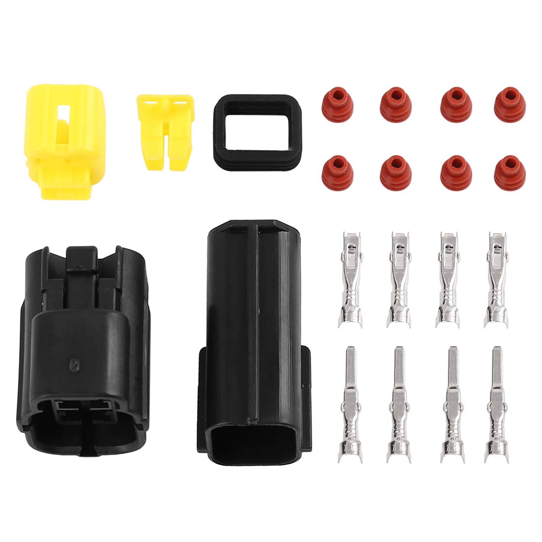 

uxcell Electrical Connector Terminal 4 Pin Way Car Waterproof Automotive Electrical Connector Terminal Set