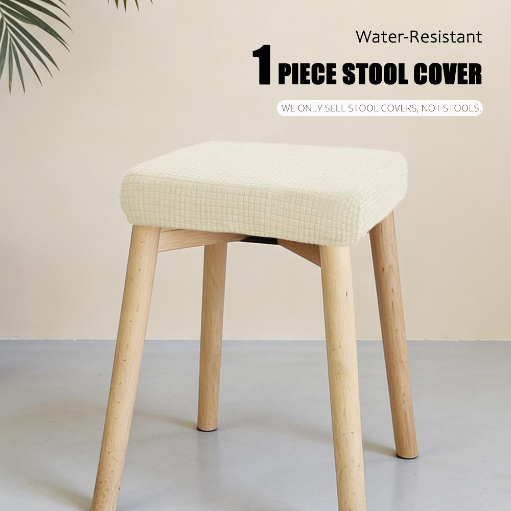 Jacquard Chair Seat Cover Elastic Rectangle Bar Stool Cover Elastic Chair Protector Removable Dust Covers Square Stool Covers