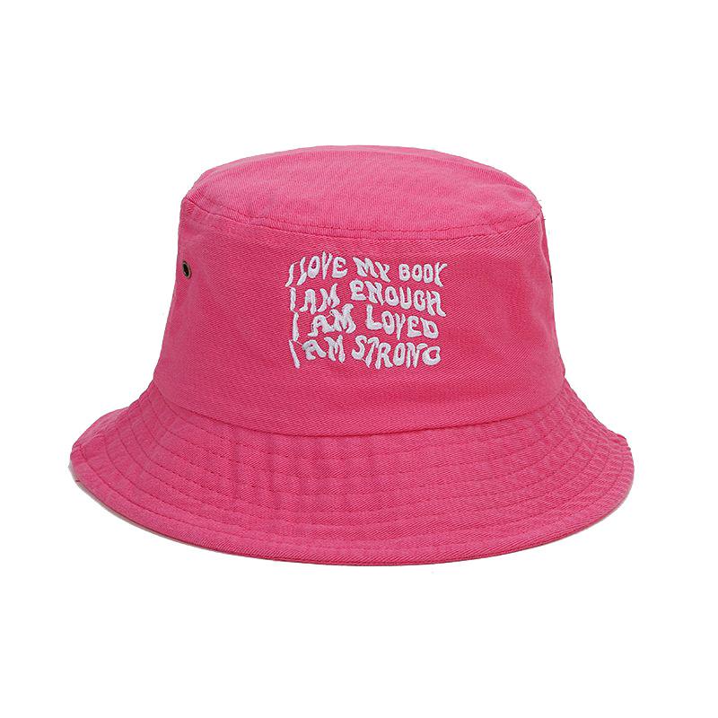 Hat Women's Fashion Summer Letter Embroidered Bucket Hat Men's Outdoor Breathable Sunscreen Sun Hat Versatile Outing Basin Hat