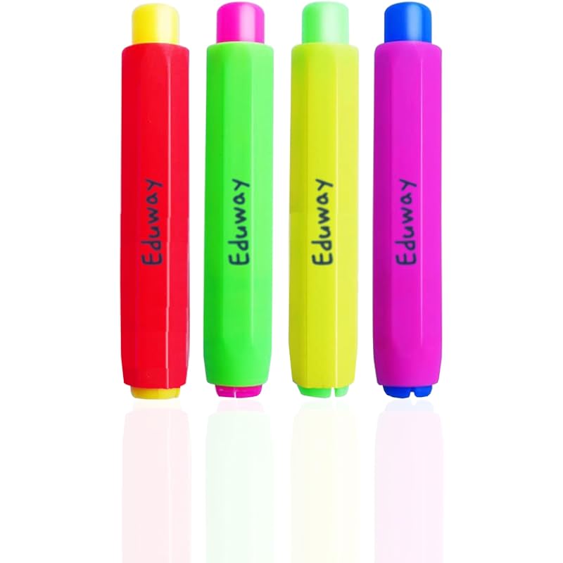 Eduway Multi Color Chalk Holder (Pack Of 4) For Black Board/Chalkboard | Perfect For Kids & Teacher |Oil Pastel Holder &