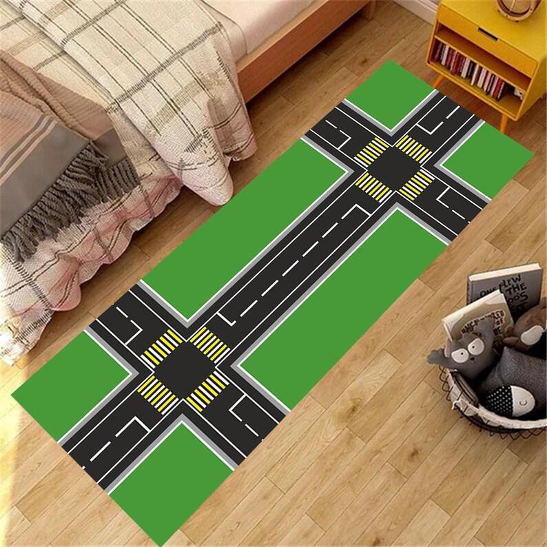 Railroad Track Rug Illusion Hallway Runner 3D Rustic Train Track Carpet Entryway Industrial Decor Boys Room Optical Illusion Rug