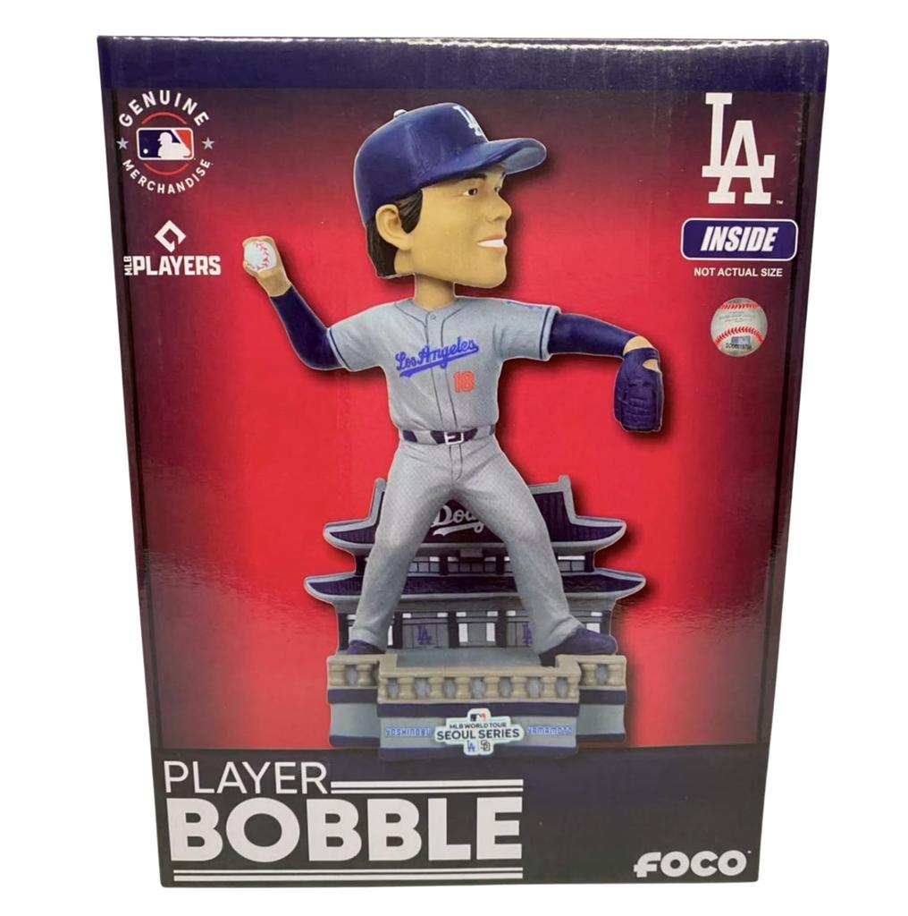 [Limited To 2024 Pieces Worldwide] Yoshinobu Yamamoto Bobblehead, Official MLB FOCO Merchandise, Seoul Series 2024 Figure-Style Dodgers Bubble Head