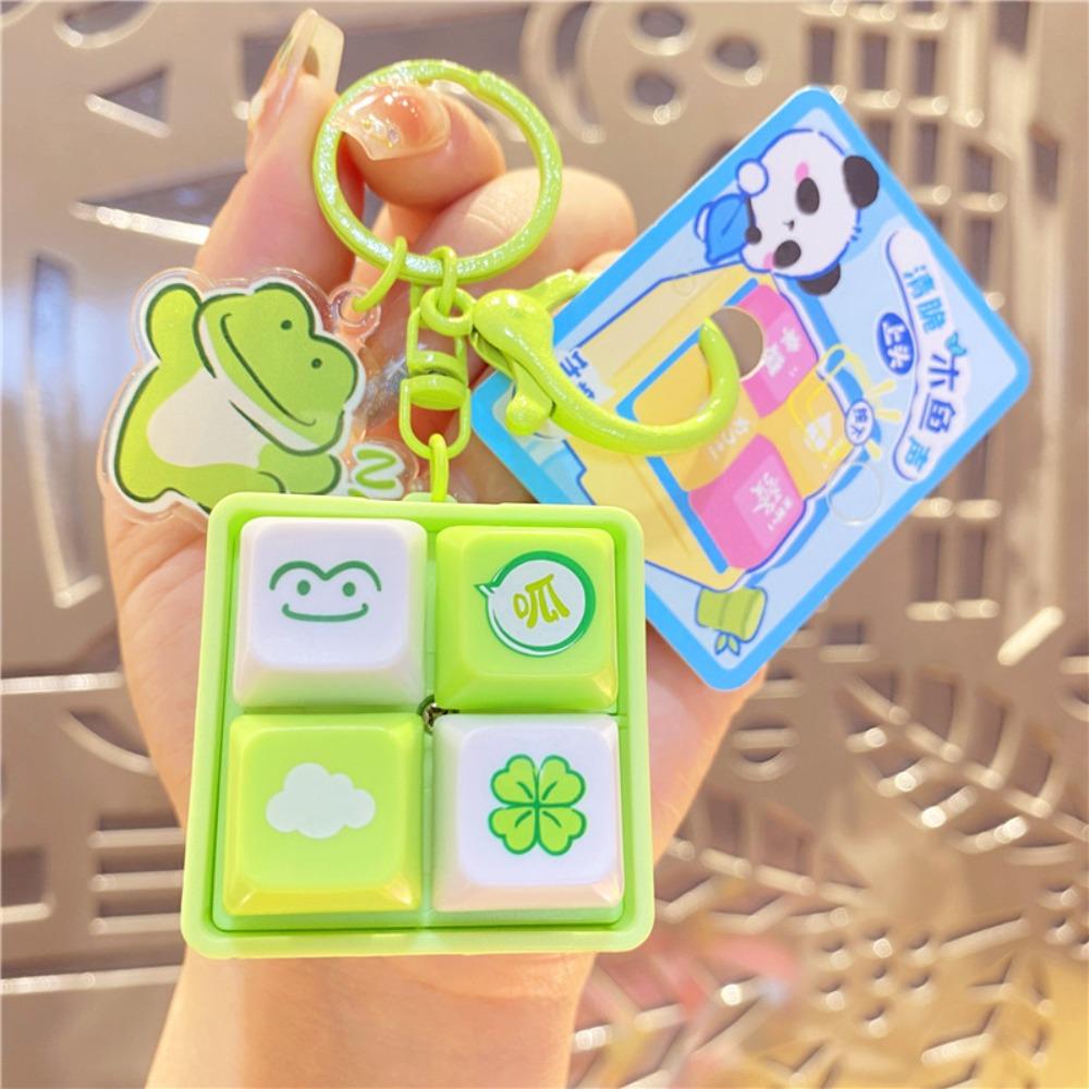 Luminous Mechanical Keyboard Keychain Animal Fingertip Button Key Ring  Fun Gifts
