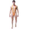 Mankini Solid Color/Leopard Print Stretchy Sexy Men Solid Color Sling Swimsuit for Summer