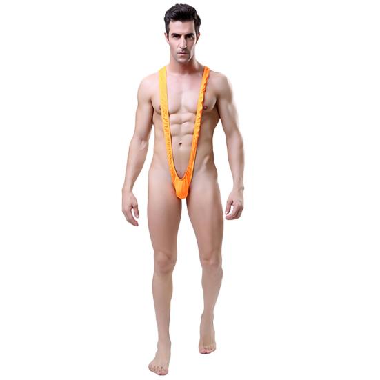 Mankini Solid Color/Leopard Print Stretchy Sexy Men Solid Color Sling Swimsuit for Summer