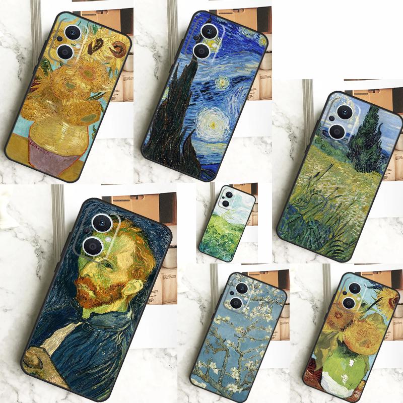 Paintings Starry Night Gogh Case For OPPO Reno 8T 4Z 5Z 10 Pro 11 F 4 5 6 7 8 Lite OPPO Find X5 X6 Pro X2 X3 Lite Cover