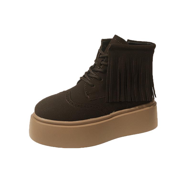 Fashion 2024 New Autumn Thick-soled Women's Fashionable and Casual Solid Color Short-leg Ankle-length Fashion Boots