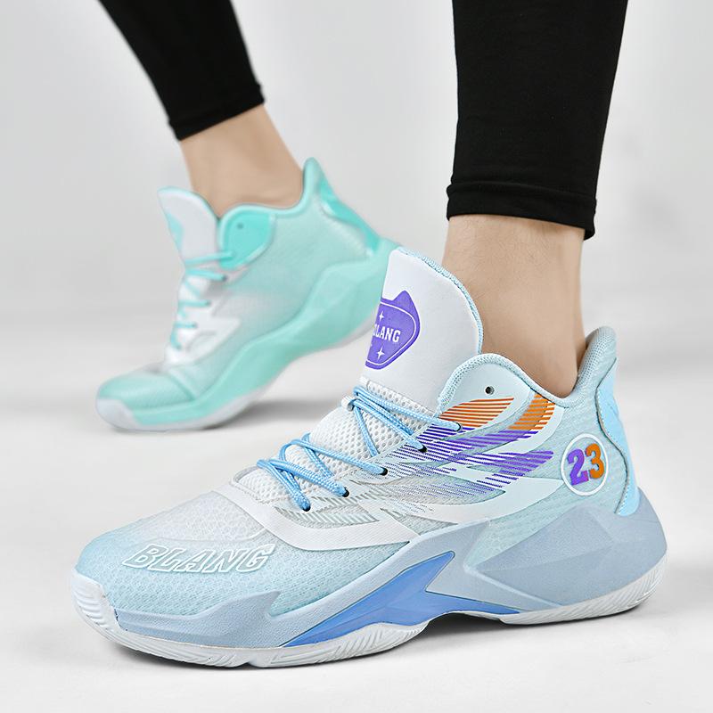 2025 new men's sports shoes mesh breathable and lightweight medium top basketball shoes size 36-45 student running shoes men