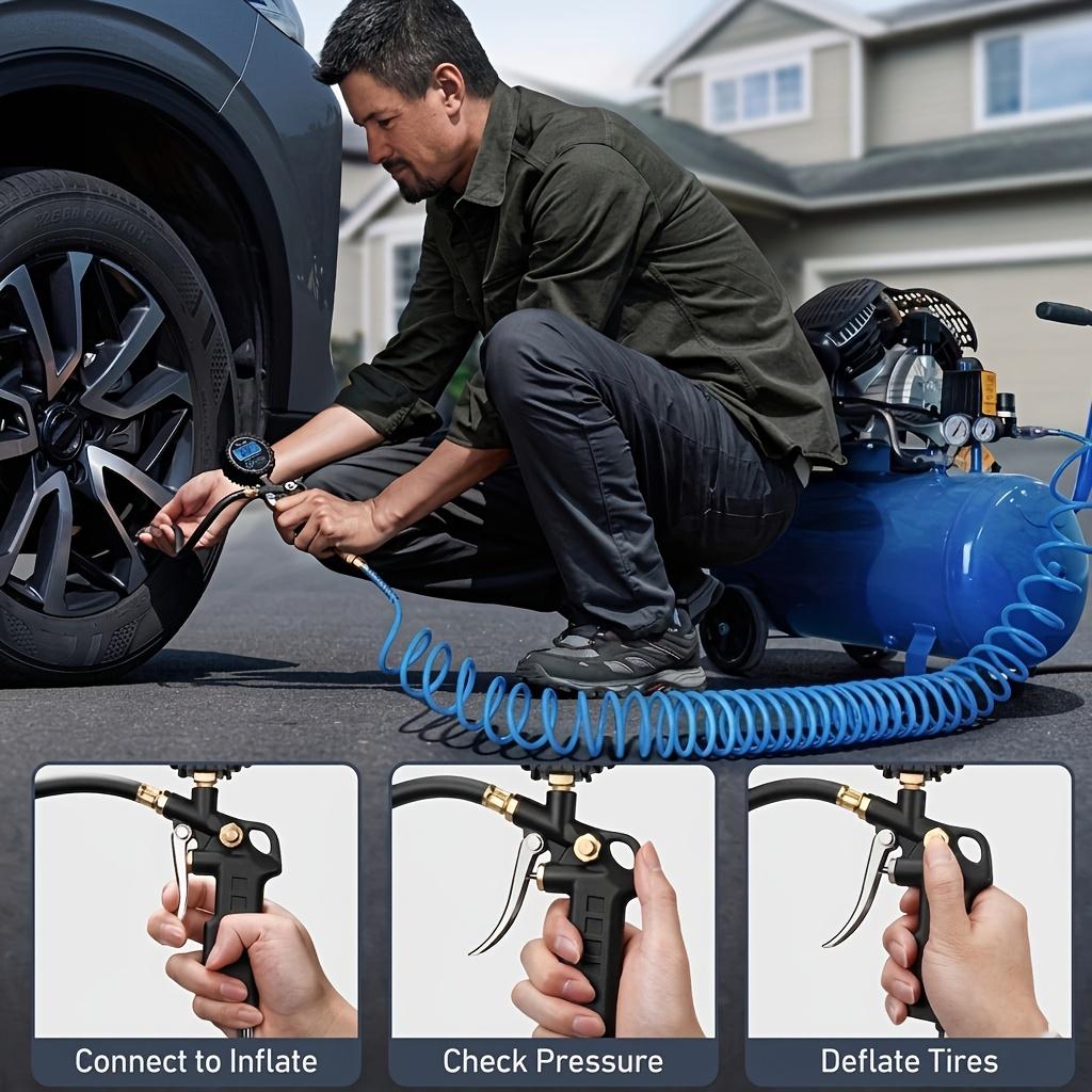 Digital tire inflator with pressure gauge 200 PSI High precision LED Backlit display Suitable for car accessories Motorcycle Car SUV