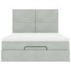 Ottoman Bed with Mattress In Light Grey 140 X 190 Cm Velvet
