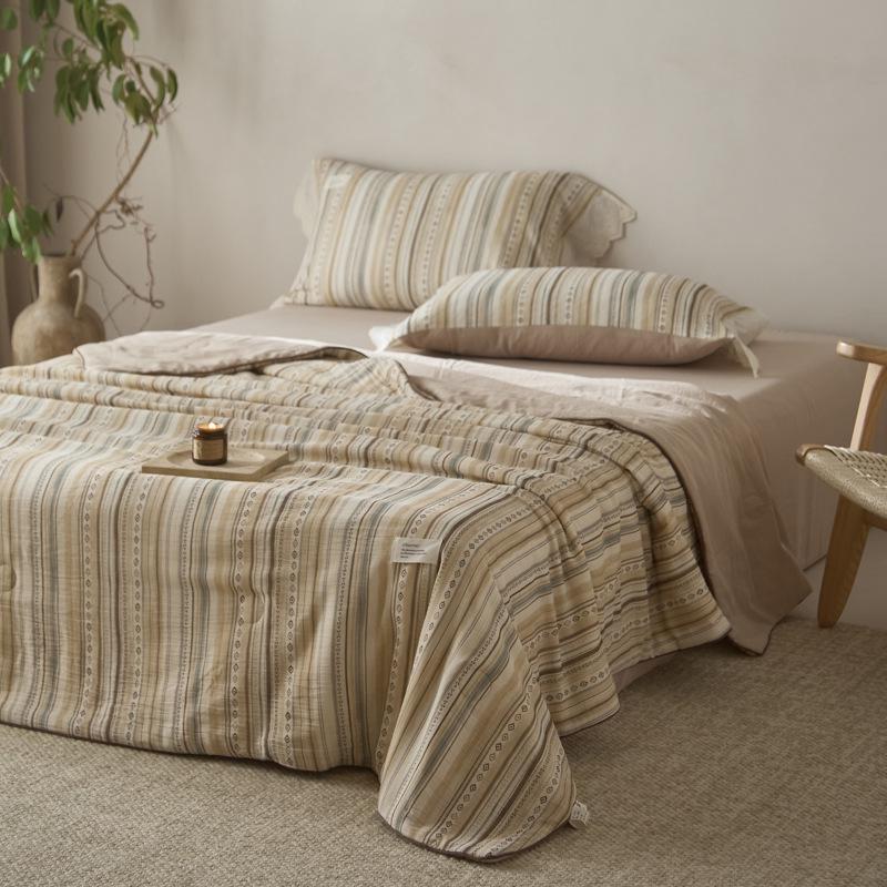 2026 Spring/Summer French Chic Cotton Linen Cooling Quilt for Dorms and Homes