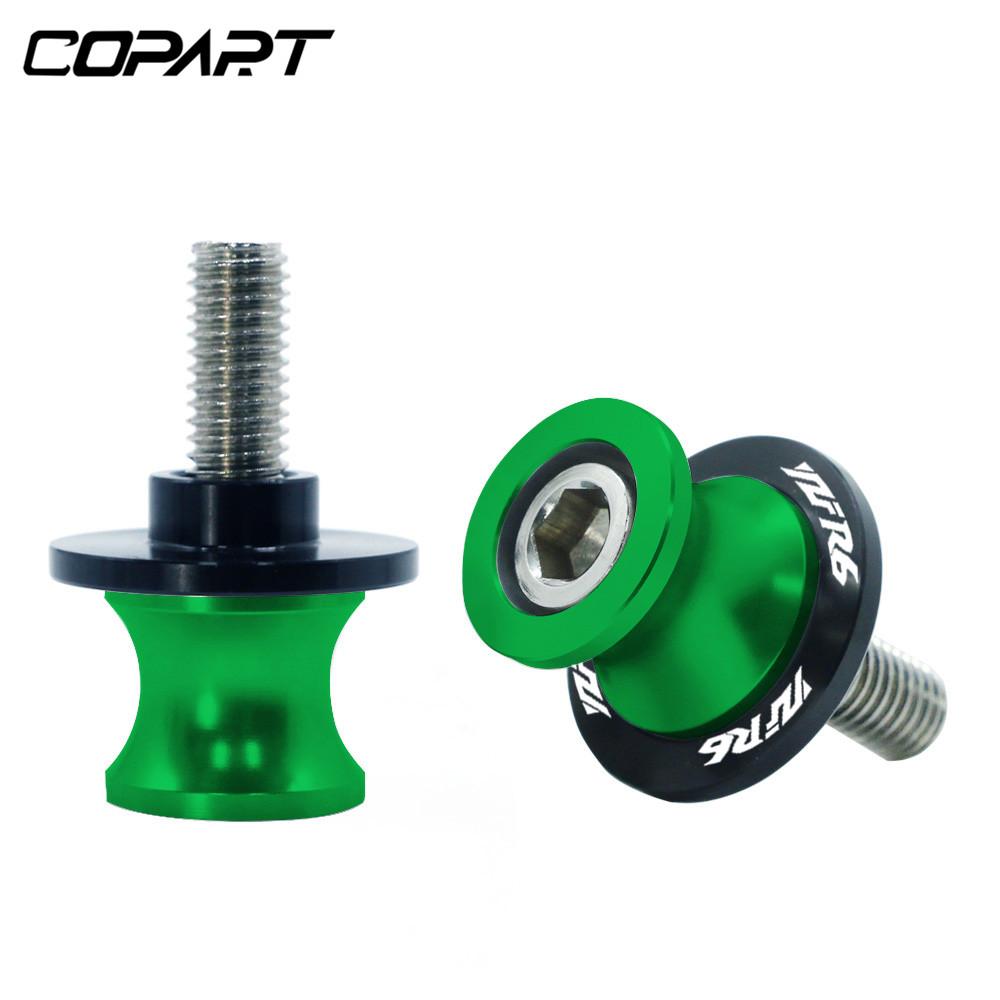 For YAMAHA YZF R6 YZF-R6 YZFR6 All Years 2PCS 6/8/10MM Motorcycle Swing Arm Sliders Spools CNC Swing Arm Stand Screw Paddock