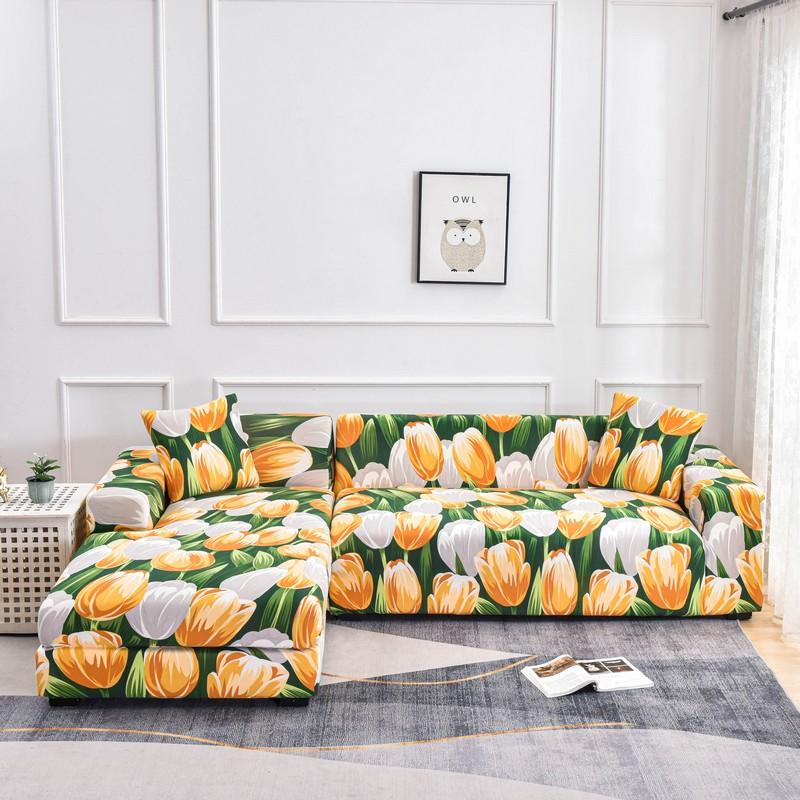 Elastic Sofa Covers for Living Room Pets Kids Chair Couch Cover Corner L Shaped Chaise Longue Slipcover Included 2pieces Cover