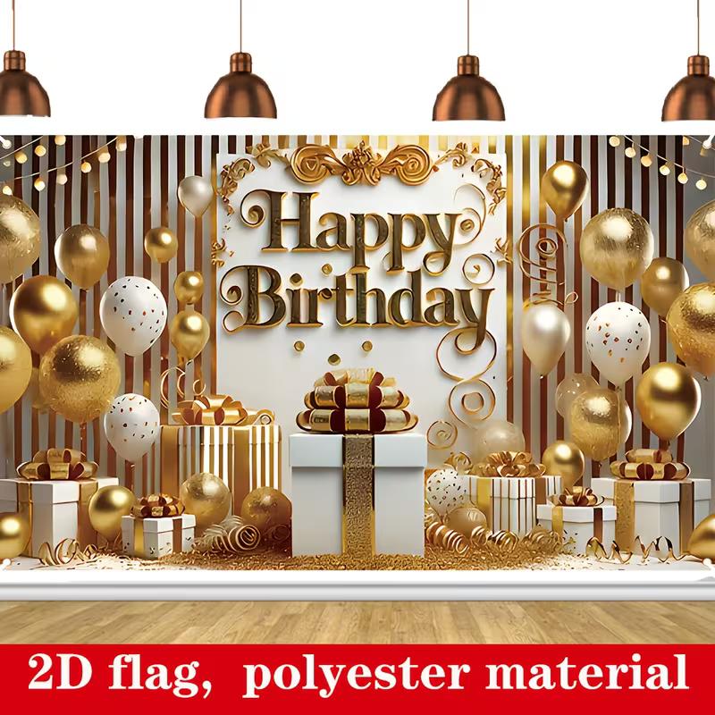 2D Birthday Party Photo Booth Background Polyester