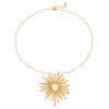 Design vacation style 18K gold sun hollow pendant necklace jewelry