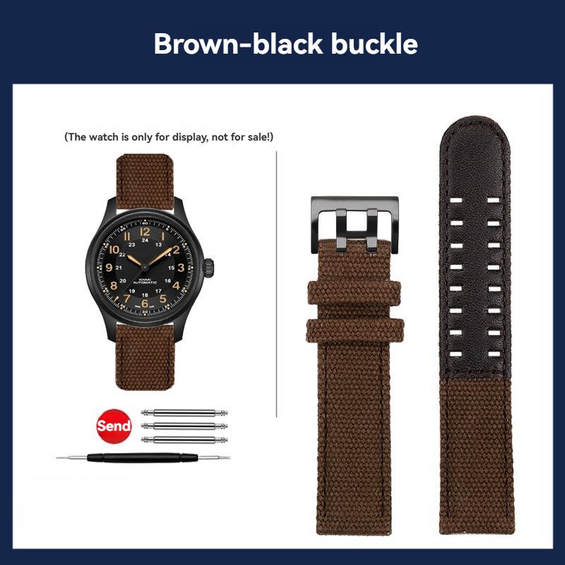 

Universal Nylon canvas Strap For Hamilton H68201963 H68201943 H760250 H77616533 70605963 Leather Watch band bracelet 20 22mm 22mm