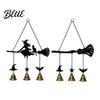 Holiday Party Supplies Halloween Witch Broom Wind Chime, Decorative Hanging Iron Chime Metal Bell for Indoor Outdoor Garden Patio Porch