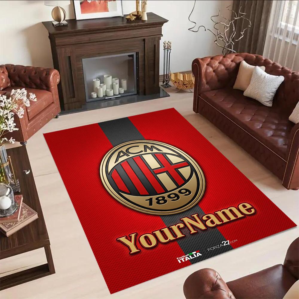 Ac Milan Customize Text Carpet Perfect for Kitchen Outdoor Dining Room Playrooms Anti-slip Rug Office home decor Perfect Gift for Women/Men