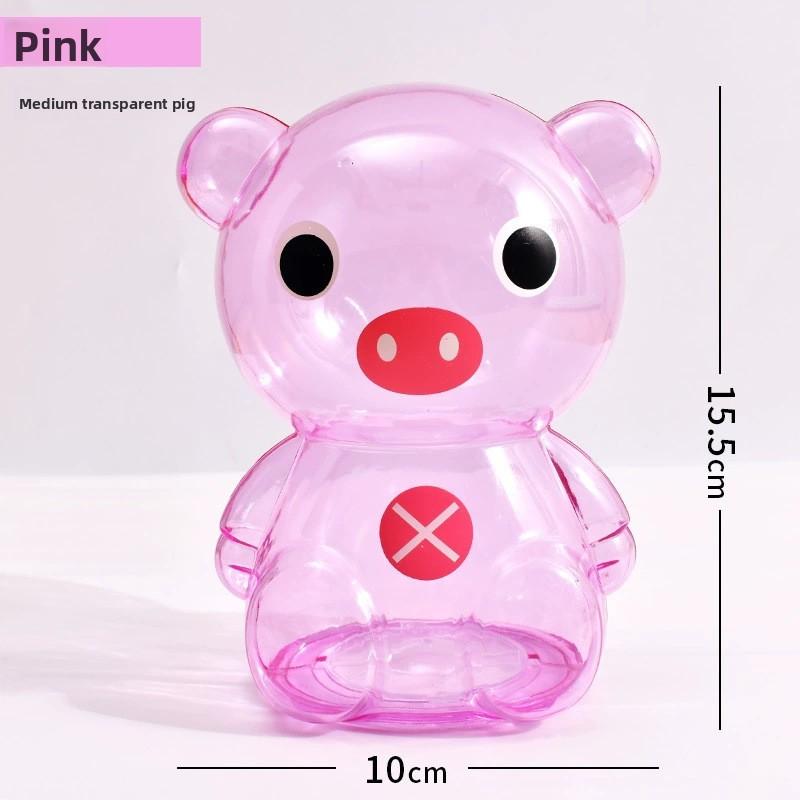 Transparent Cartoon Bear Piggy Bank & Candy Jar