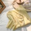 Women's Ice Silk V-Neck Button-Up Loose Short Sleeve Cardigan Top for Spring/Summer 2025.