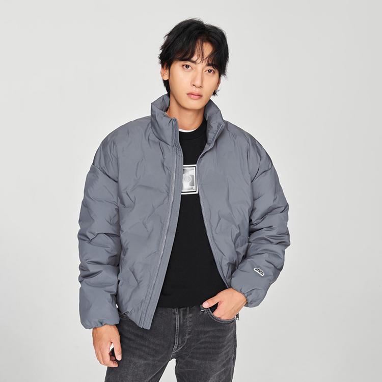 Lee Comfortable Quilted Logo Pattern Zipper Jacket Men outerwear Blue Gray LMT007831204591A05986