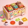 Wooden Animal Montessori Dessert Truck Building Blocks Kids Toys Educational