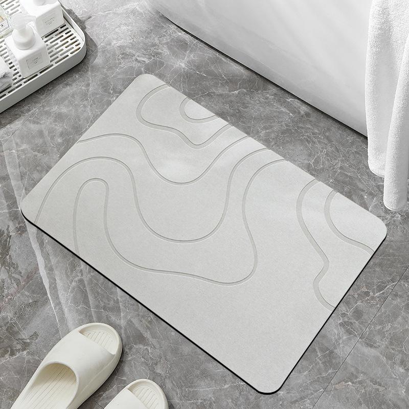 Bath Mat Quick-Dry Absorbent Non-Slip Soft Bathroom Rug for Toilet Entrance Home Use Anti-Skid Floor Mat