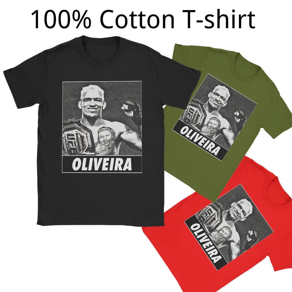 charles oliveira winner charles oliveira v2 TShirt Summer TShirts Unisexs Pure Cotton Crewneck Oversize Top Tees ShortSleeve