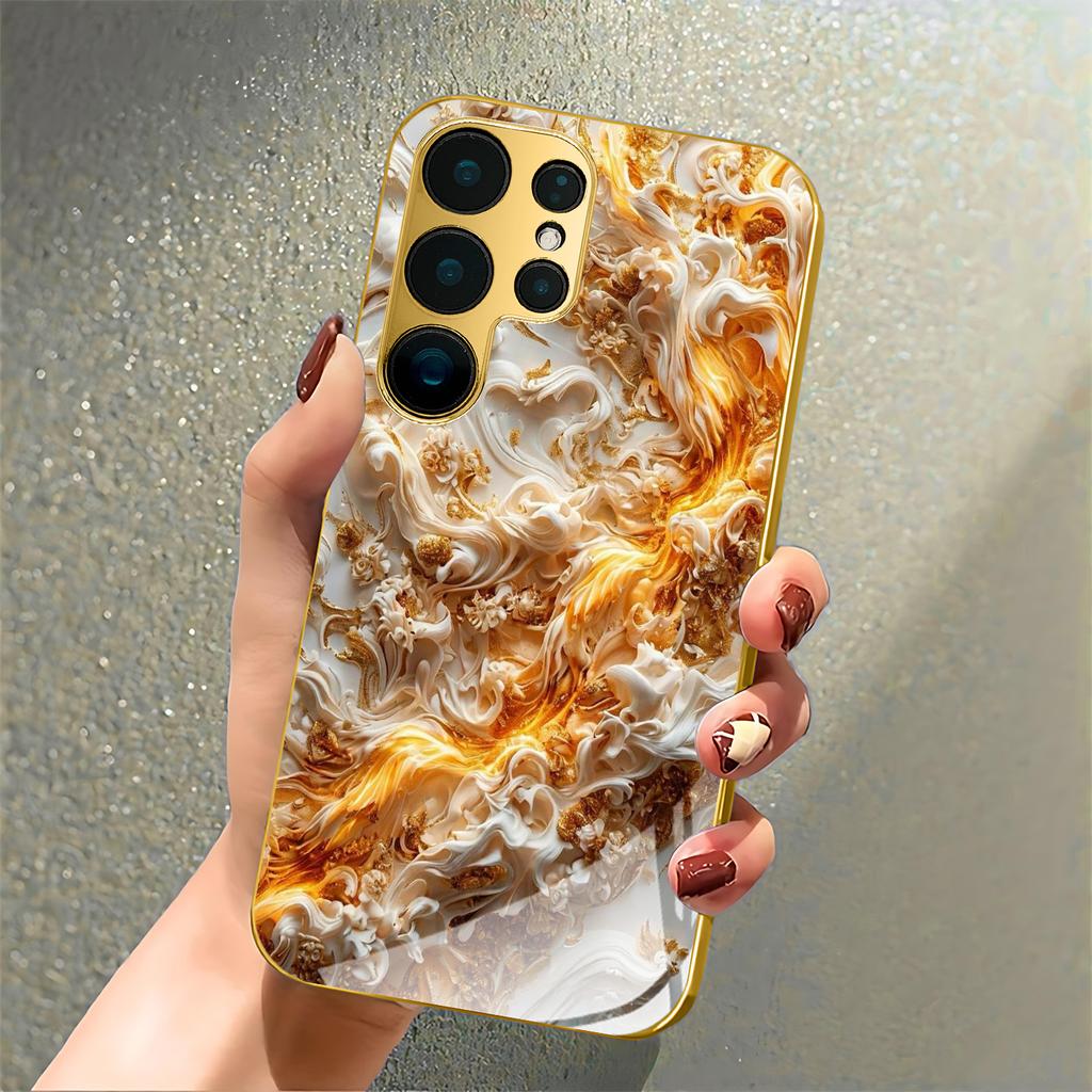 Art luxurious High-end PhoneCase Electroplated Glass TPU PhoneCase for Samsung Galaxy S26 S25 S24 S23 S22 S21 FE,Ultra,Plus