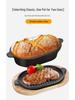 Oval Cast Iron Bread Baking and Stewing Pot - Multi-Functional, Dual-Use for Frying and Baking, Household Thickened Design.