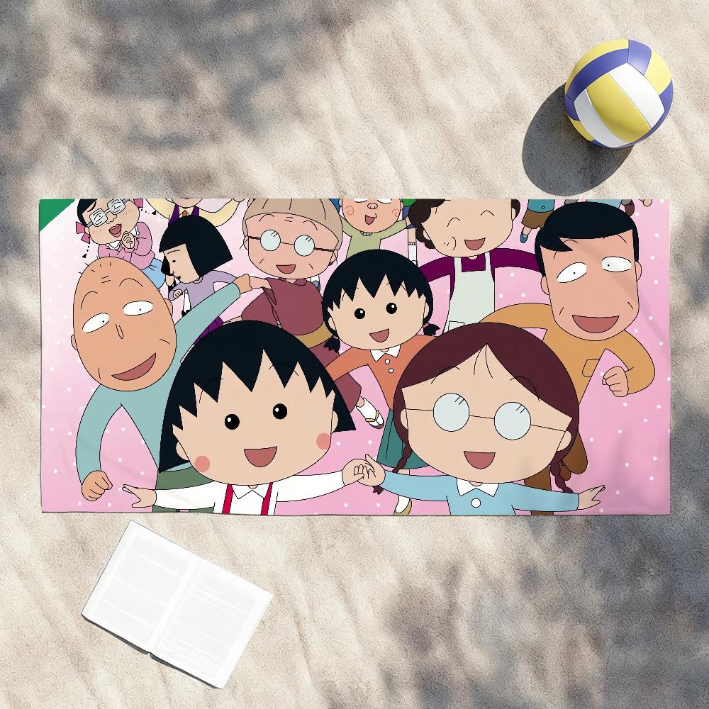 Cartoon C-Chibi Maruko-chan Cute Towel Shower Sauna Travel Spa Quick Dry Gym Accessories Soft Large Beach Towels