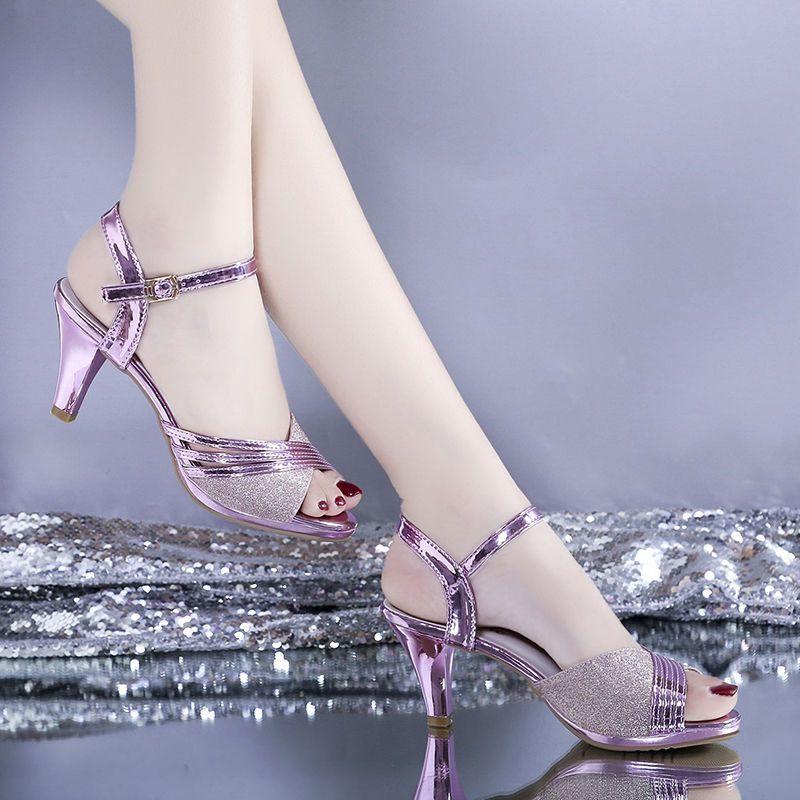 High Heels Sandals for Women Vintage Shoe Daily Luxury Summer 2025 Comfortable Korea Asian Size Designer Trend Sale Woman Shoes
