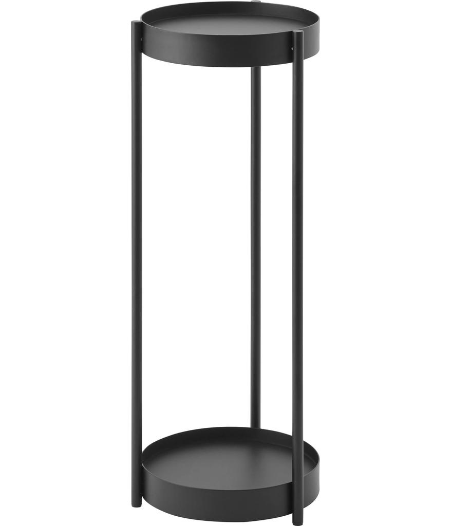Yamazaki Tower Planter Stand with W25 X X Flower Easy To Product 4367 Casters, 2-Tier, Black, Approx. D26.5 H70cm, Tower, Stand, Houseplants, Move,