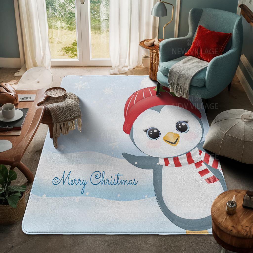 House Entrance Carpet Home Door Mat Living Room Bath Foot Bathroom Non-slip Water Absorption Rugs Bath Merry Christmas Winter