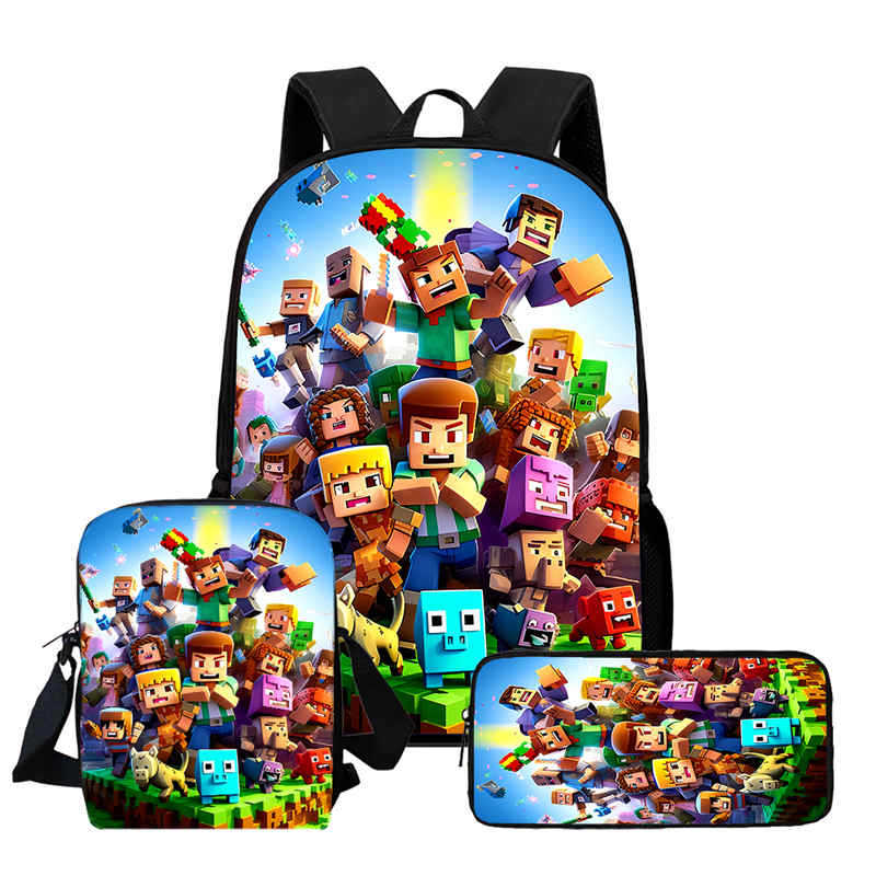 Minecraft Printed Backpack Children'S Elementary School Bag