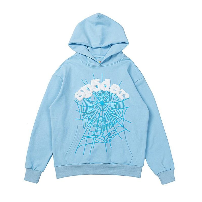 24 Street Spider Web 555 3D Puff Sweatshirt Pants Set Unisex High Casual Sporty