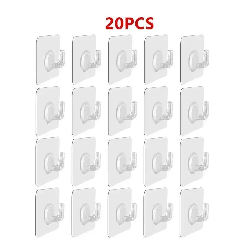 Transparent Self Adhesive Wall Hooks Hangers Key Holder Towel Holder Bathroom Organizer Rack Kitchen Strong Adhesive Wall Hooks