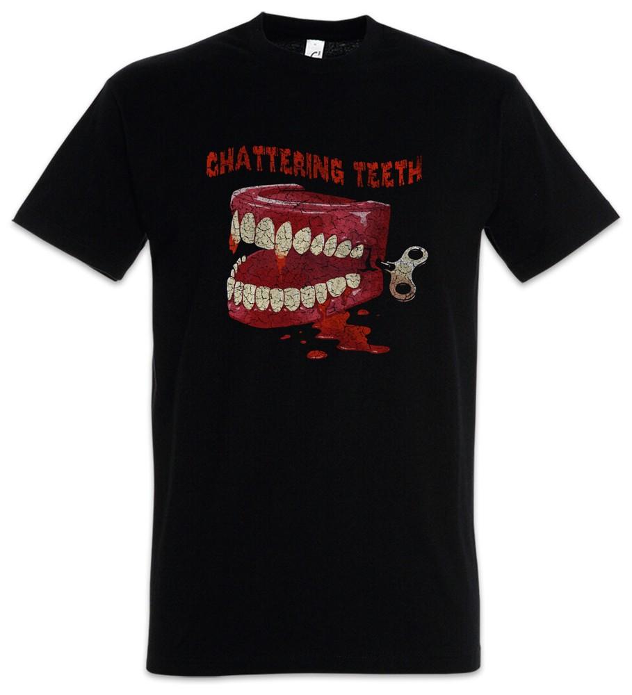 Chattering Teeth T-Shirt Halloween Horror Jaws Dentist Blood Bloody Fun