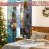 2pcs, 2D FLAT PRINTING Curtains (Without Rod) Fairy Cottage Christmas Festival Chic Print Curtains Prints Light Filtering