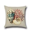 Mediterranean Style Blue Marine Sailor Conch Octopus Pillowcase Linen Sofa Cushion Cover