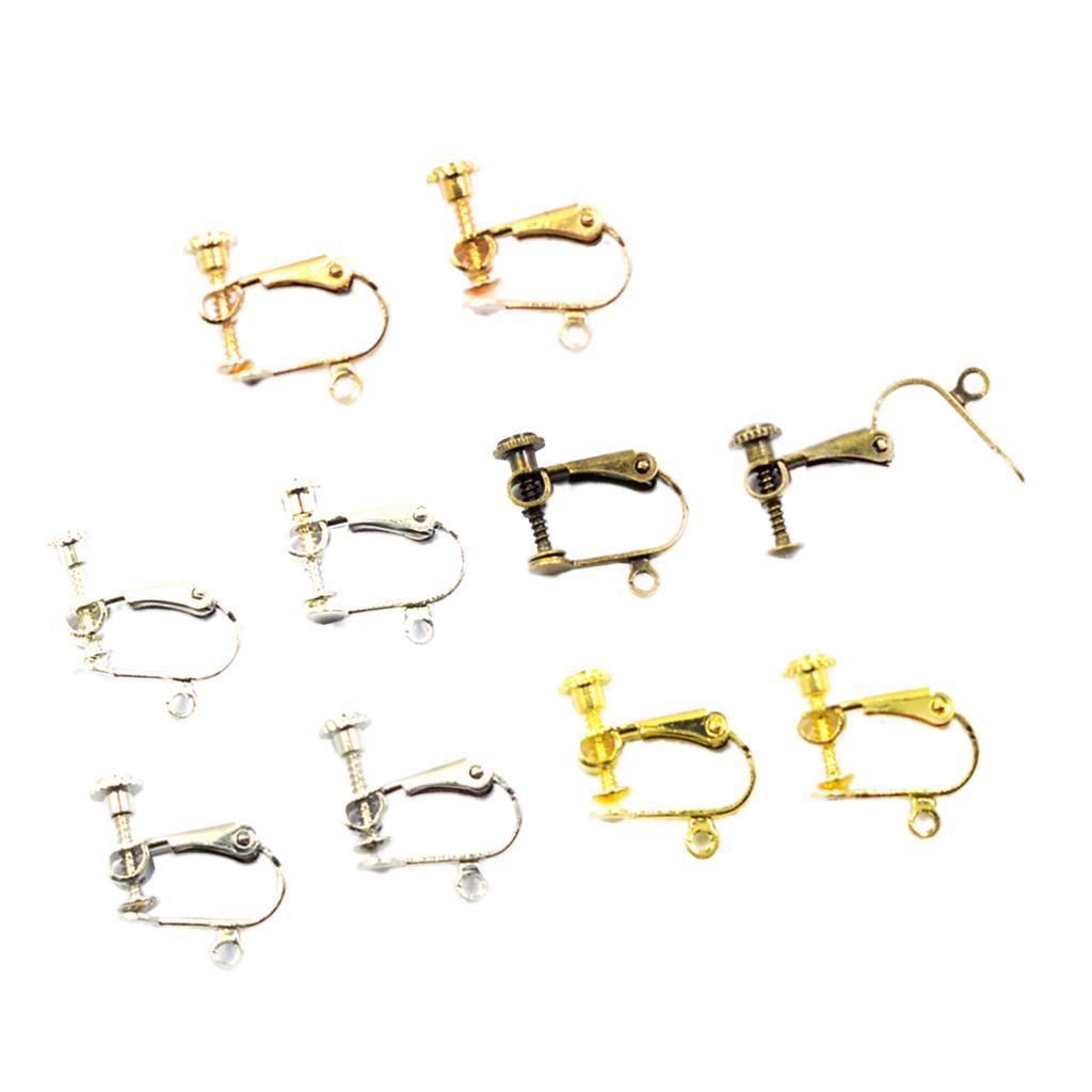 10 Pieces Clip On Earring Converter with Easy Open Loop for DIY 12mm