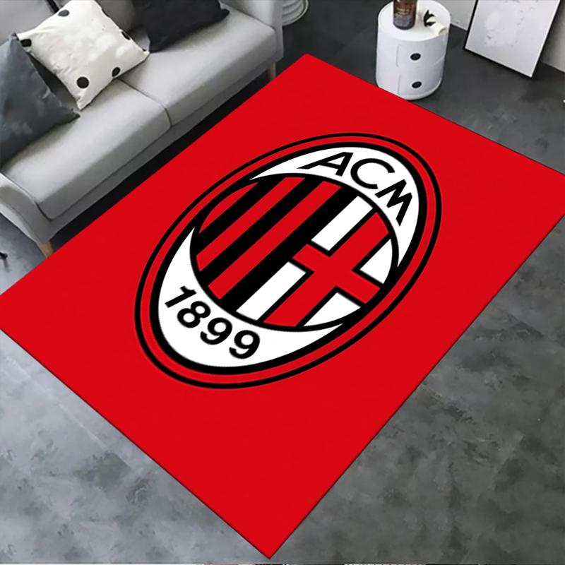 Tappeto AC Milan per Soggiorno Camera da Letto Casa Decorazione Divano, Tappetino Antiscivolo per Giochi Bambini