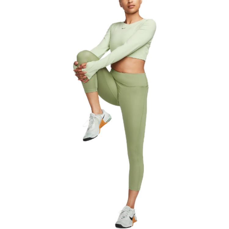 Nike T Shirts Women's Green Crew Neck Moderate Other FB5233-343