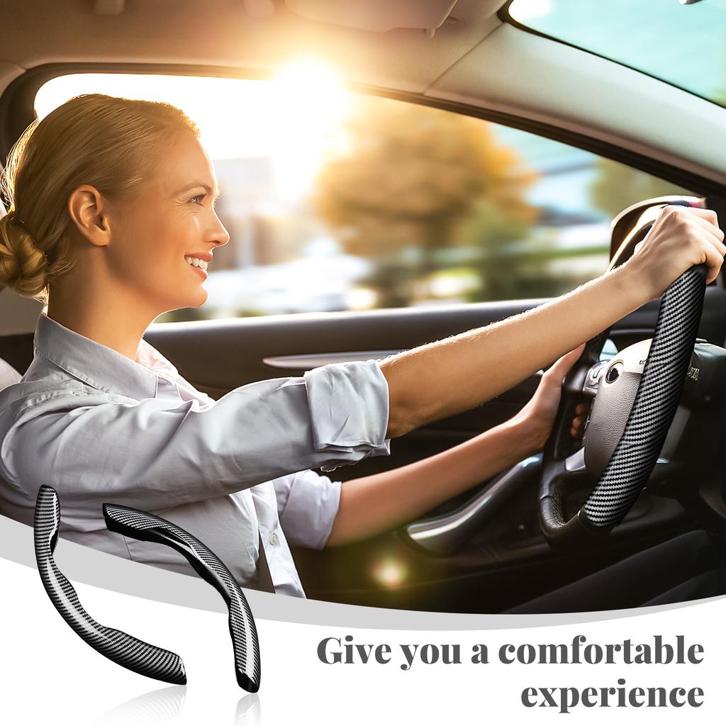 2pieces Car Steering Wheel Car Steering Wheel Anti-slip Cover Anti-slip Interior Heightener Cover