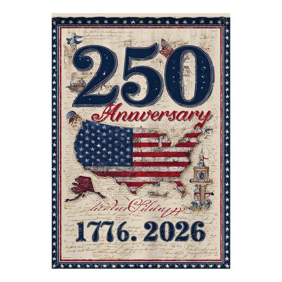 250th Anniversary America Garden Flag 250 Years of Freedom Patriotic Banner 4th of July Yard Sign for Independence Day Memorial Day Gift A