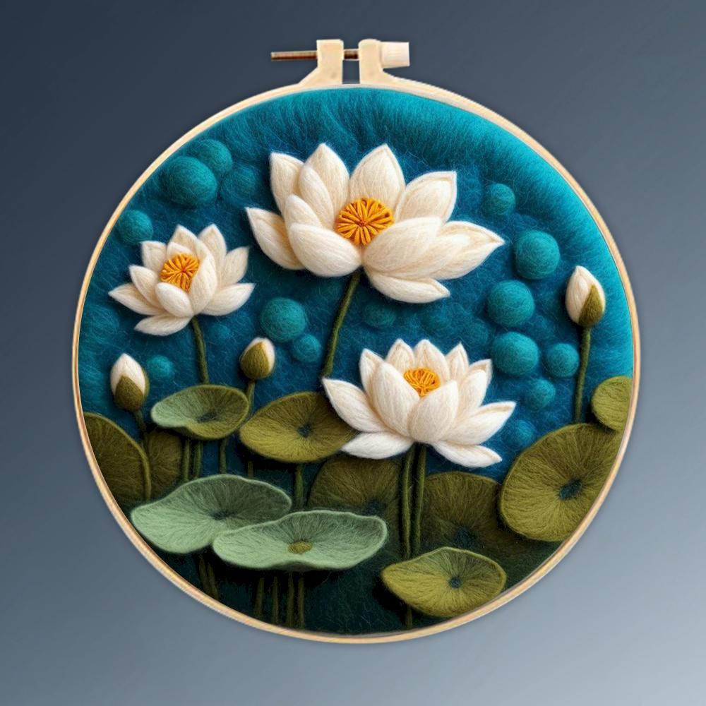 CHENISTORY Felt Painting DIY Wool Embroidery Kit Funny Floral Craft Painting DIY Wool Needle Felt Picture Kit Gift Artwork New