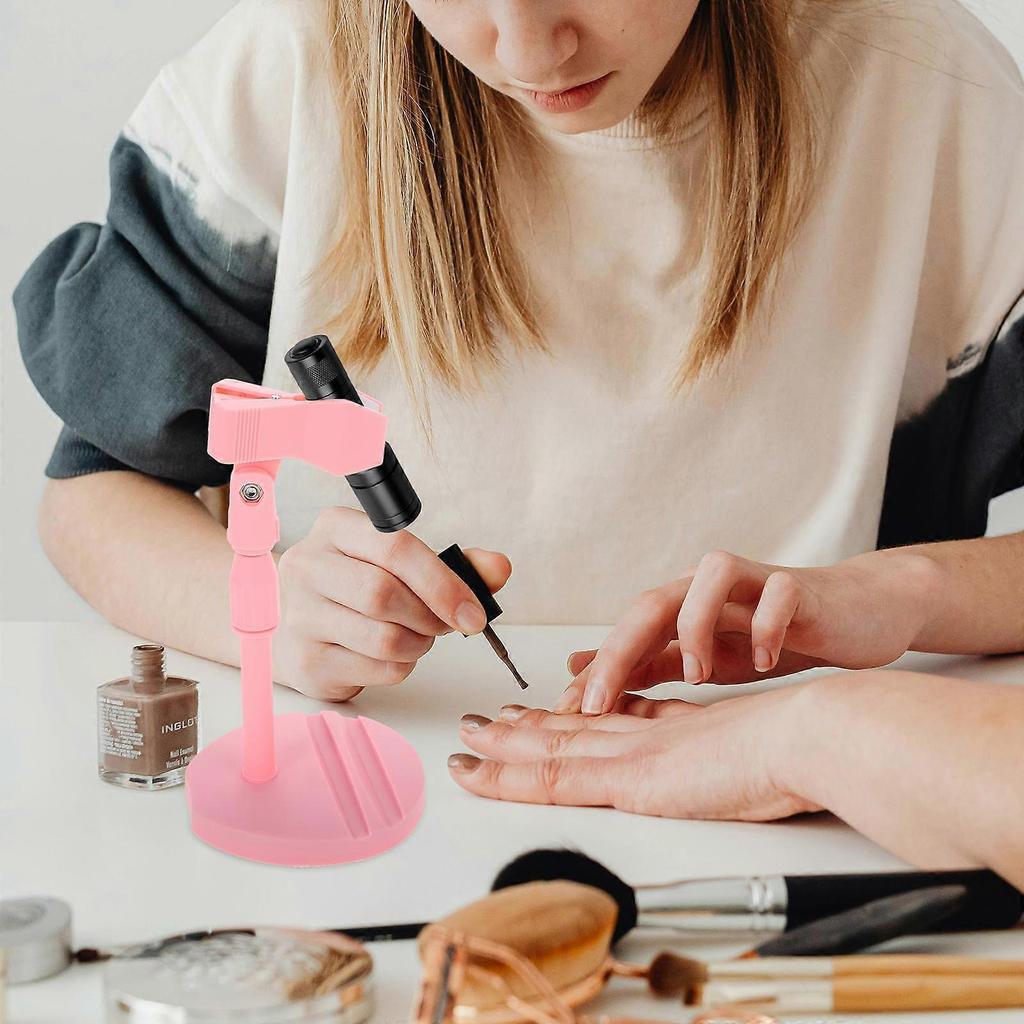 Nail Art Lamp Stand for Gel Nails Handheld Light Holder Adjustable Bracket Pink