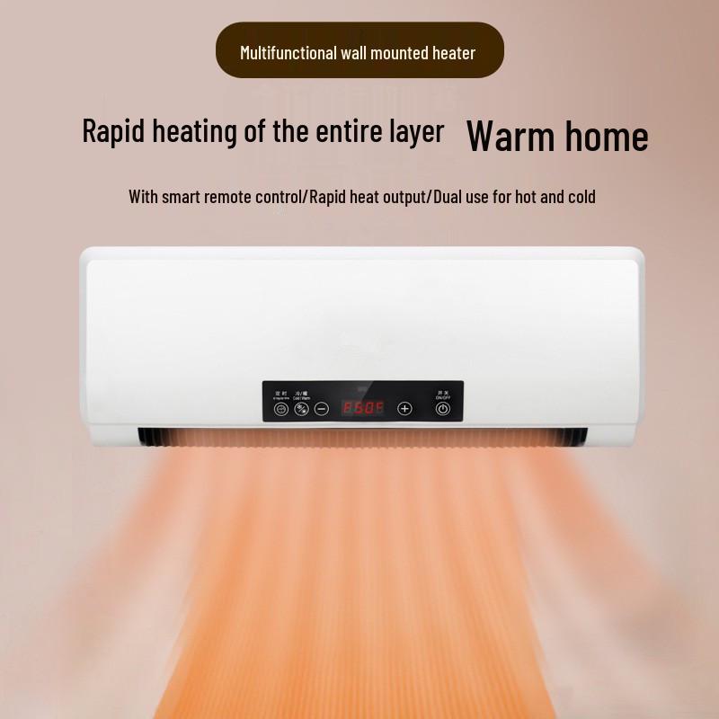 Modern Wall-Mounted Air Conditioner & Heater for Home - Energy-Saving Portable Fan & Hot Air Blower