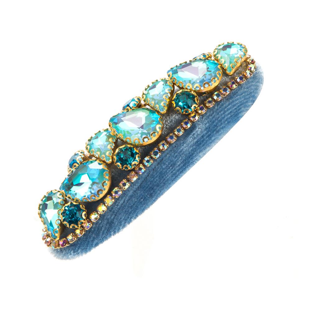 Retro French Velvet Barrettes Women's Side Bang Clip Broken Hair Hairpin Super Flash Glass Drill Sponge Thickness Barrettes