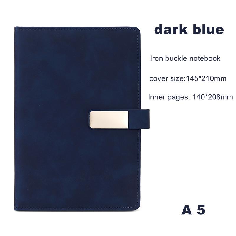 A5 Size Business Notebook with 80g Beige Paper Lined Magnetic Buckle Hard Leather Cover Diary Journal in 6 Designs to Choose